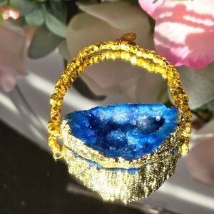 Raw Druzy Stone Gold bracelet